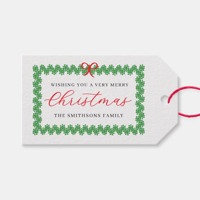 Etiqueta Para Presente Wreath Framed Holiday  (Frente (horizontal))