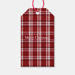 Etiqueta Para Presente Xadrez branca vermelha