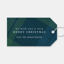 Etiqueta Para Presente Xadrez de Natal Clássica simples personalizada