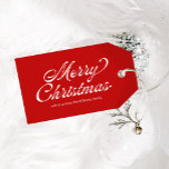 Etiqueta Para Presente Xadrez do Red Felry Christmas Vintage Script<br><div class="desc">As Etiquetas de Presente da Xadrez do Red Felry Christmas Vintage apresenta um design minimalista com xadrez de Natal no verso.</div>