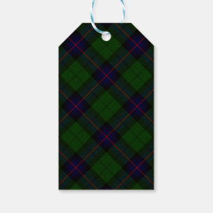 Etiqueta Para Presente Xadrez do verde azul do tartan do clã de Armstron