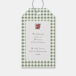Etiqueta Para Presente Xadrez Ginga Verde Natal Personalizado