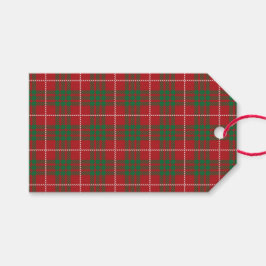 Etiqueta Para Presente Xadrez Vermelho e Verde