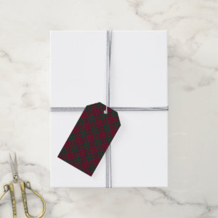 Etiqueta Para Presente Xadrez Vermelho Vibrante Origineux do Clã MacDouga
