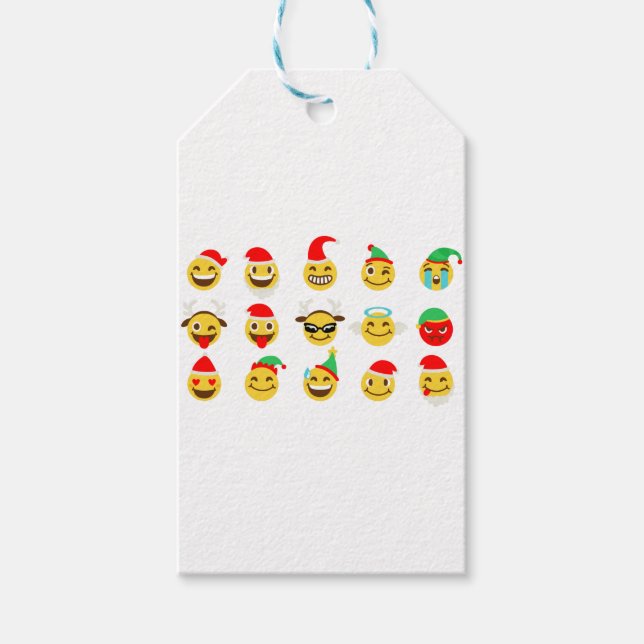 Etiqueta Para Presente xmas emoji faces felizes (Frente)
