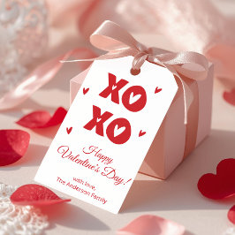 Etiqueta Para Presente XO Heart Valentine Gift Tag Cute Minimal Design