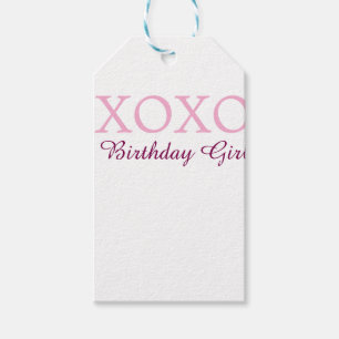 Etiqueta Para Presente Xoxo aniversário menina nome rosa malva simples am