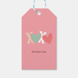 Etiqueta Para Presente "XOXO" colorido do Dia dos Namorados