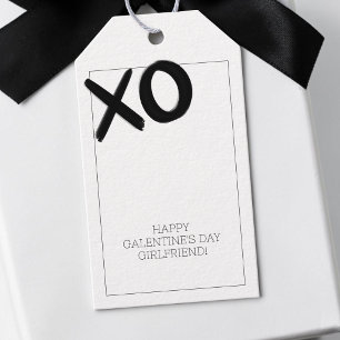 Etiqueta Para Presente XOXO Preto e Branco Melhores Amigas Dia das Galent