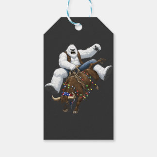 Etiqueta Para Presente Yeti Piloto de Touro Papai Noel Rodeio de Natal We