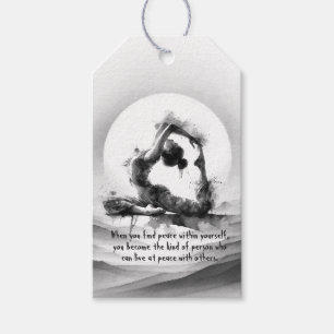 Etiqueta Para Presente Yoga Reiki Pigeon Pose Watercolor, Rei Pigeon Com