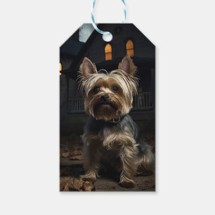 Etiqueta Para Presente Yorkshire Terrier Halloween Assustador