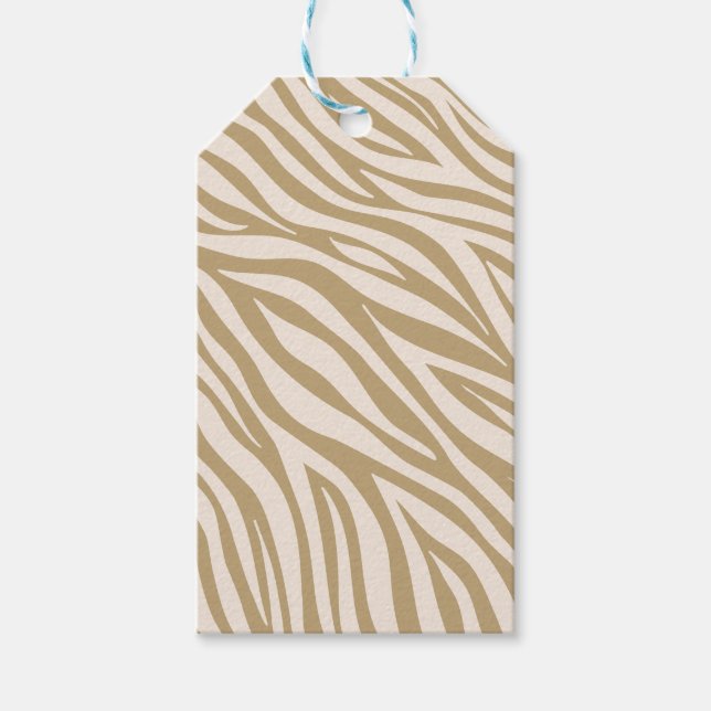 Etiqueta Para Presente Zebra Print-Beige (Frente)