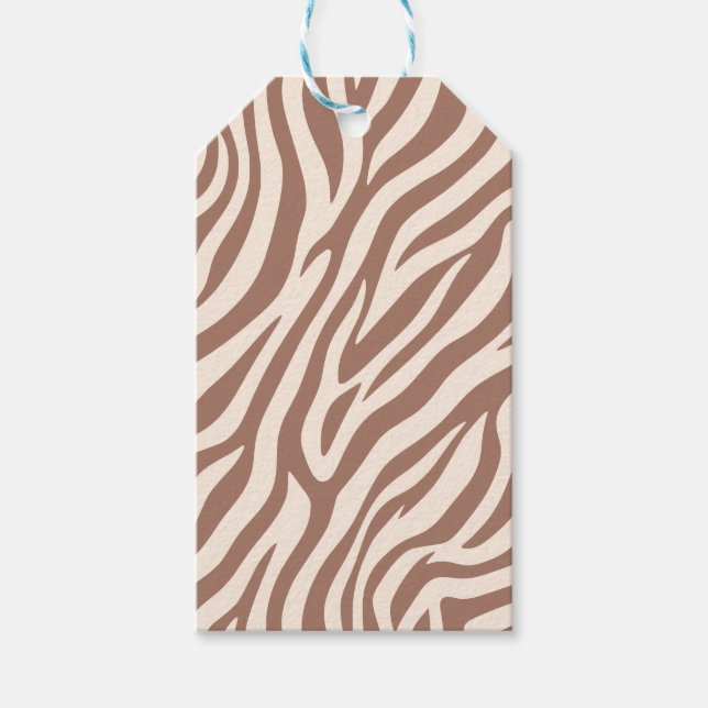 Etiqueta Para Presente Zebra Print-Mocha Mousse (Frente)