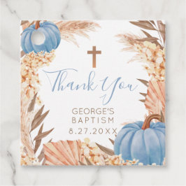 Etiqueta para recuerdos Boho Pampas Calabaza Azul