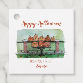 Etiqueta para saco de guloseimas de Halloween, eti