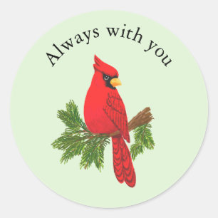 Etiqueta para scrapbooking, cardeal vermelho