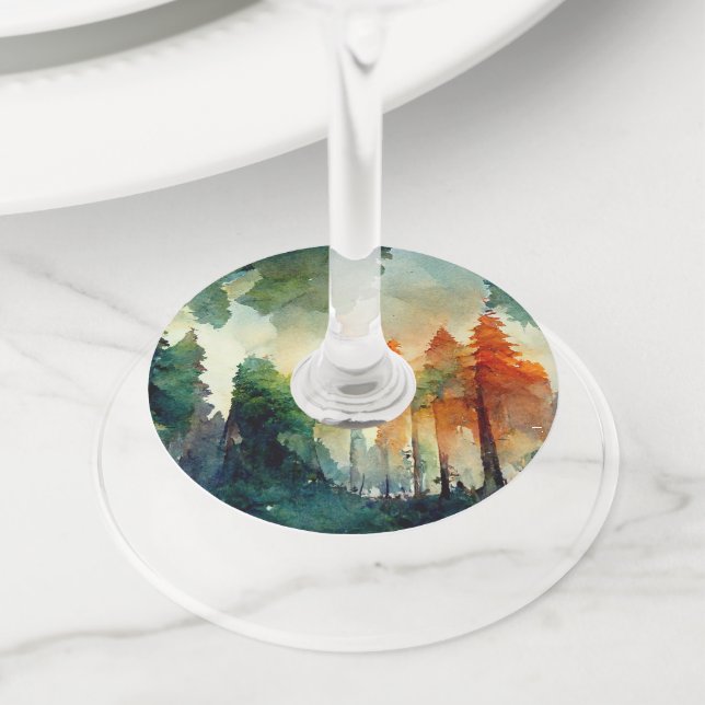 Etiqueta Para Taça De Vinho A Floresta (natureza) (Close Up)