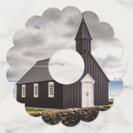 Etiqueta Para Taça De Vinho A Igreja Negra De Budir, Islândia