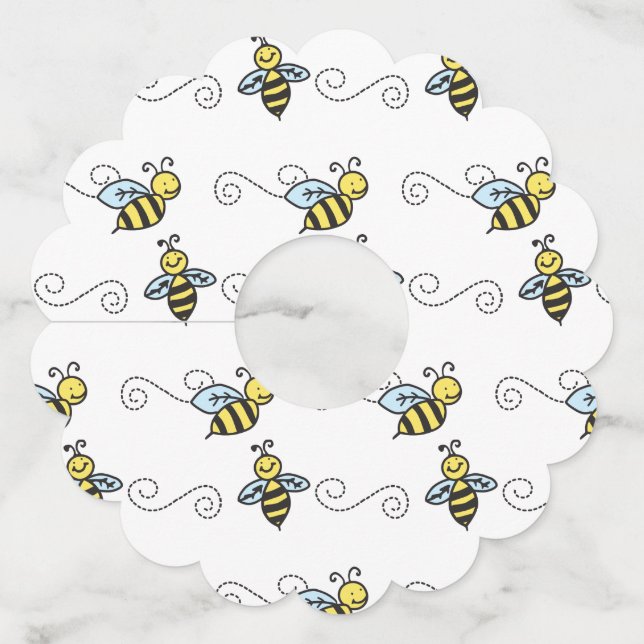 Etiqueta Para Taça De Vinho Abelhas (Frente)