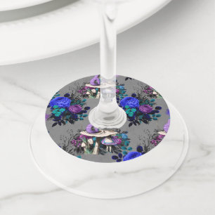 Etiqueta Para Taça De Vinho Alice no País das Maravilhas das Flores Fumantes