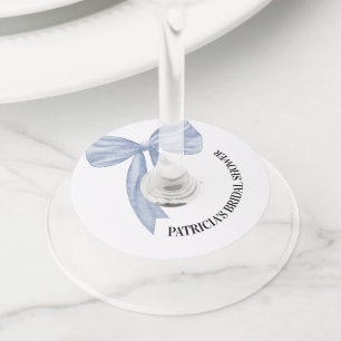 Etiqueta Para Taça De Vinho Arco Azul Dusty Ela é Chá de panela Casando