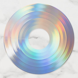 Etiqueta Para Taça De Vinho Arco-íris Pastel Moderno Mermaid Unicórnio Holográ