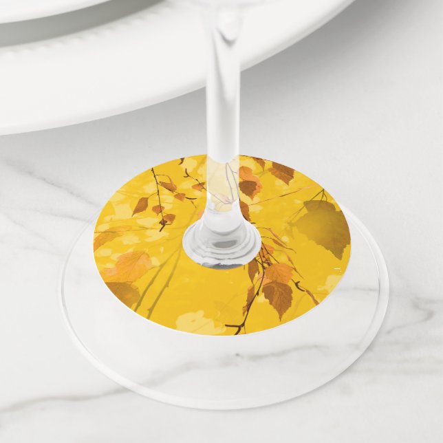 Etiqueta Para Taça De Vinho Autumn Leaves 3 (Close Up)