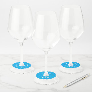 Etiqueta Para Taça De Vinho Azul marinho monograma nome minimalista roteiro wi