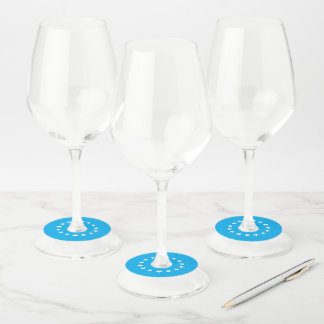 Etiqueta Para Taça De Vinho azul marinho monograma nome minimalista roteiro wi