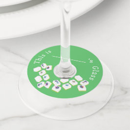Etiqueta Para Taça De Vinho Azulejos de Mahjong Ponto Crak Bam VERDE