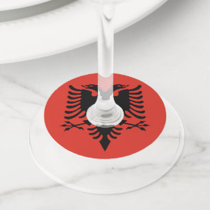 Etiqueta Para Taça De Vinho Bandeira albanesa