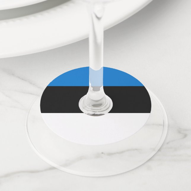 Etiqueta Para Taça De Vinho Bandeira da Estônia (Close Up)