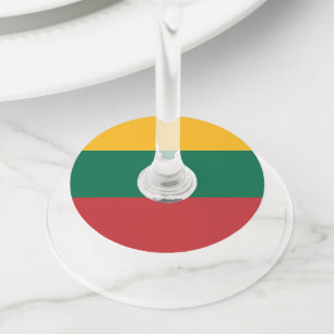 Etiqueta Para Taça De Vinho Bandeira da Lituânia