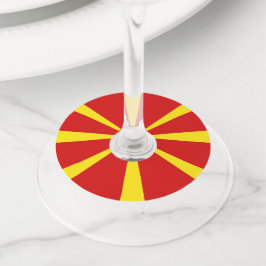 Etiqueta Para Taça De Vinho Bandeira da Macedônia do Norte