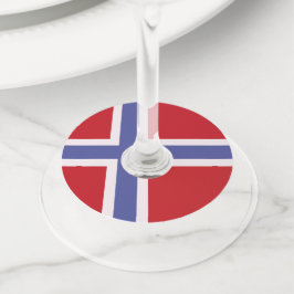 Etiqueta Para Taça De Vinho Bandeira da Noruega