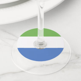Etiqueta Para Taça De Vinho bandeira da Serra Leoa