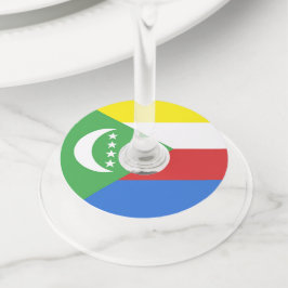 Etiqueta Para Taça De Vinho Bandeira das Comores
