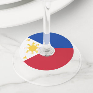 Etiqueta Para Taça De Vinho Bandeira das Filipinas