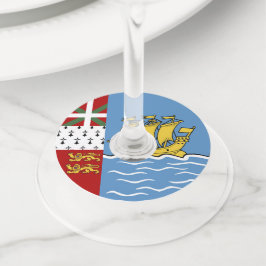 Etiqueta Para Taça De Vinho Bandeira de Pierre e Miquelon santo