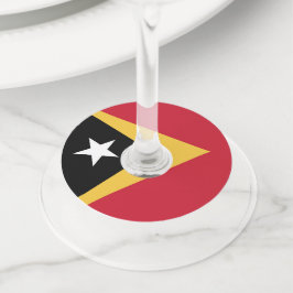 Etiqueta Para Taça De Vinho bandeira de Timor Leste