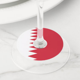 Etiqueta Para Taça De Vinho Bandeira do Bahrein
