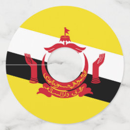 Etiqueta Para Taça De Vinho Bandeira do Brunei