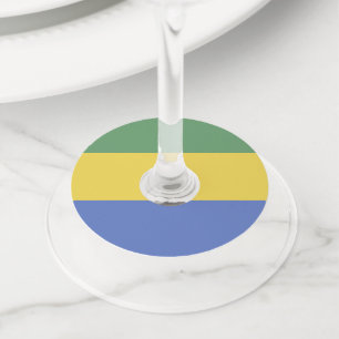 Etiqueta Para Taça De Vinho Bandeira do Gabão