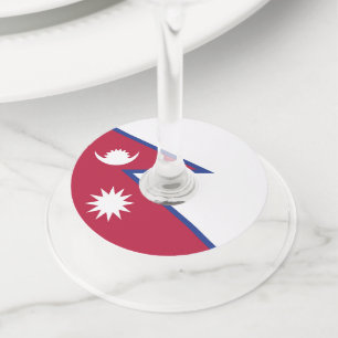 Etiqueta Para Taça De Vinho Bandeira do Nepal