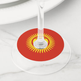 Etiqueta Para Taça De Vinho Bandeira do Quirguistão