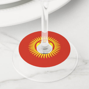 Etiqueta Para Taça De Vinho Bandeira do Quirguistão