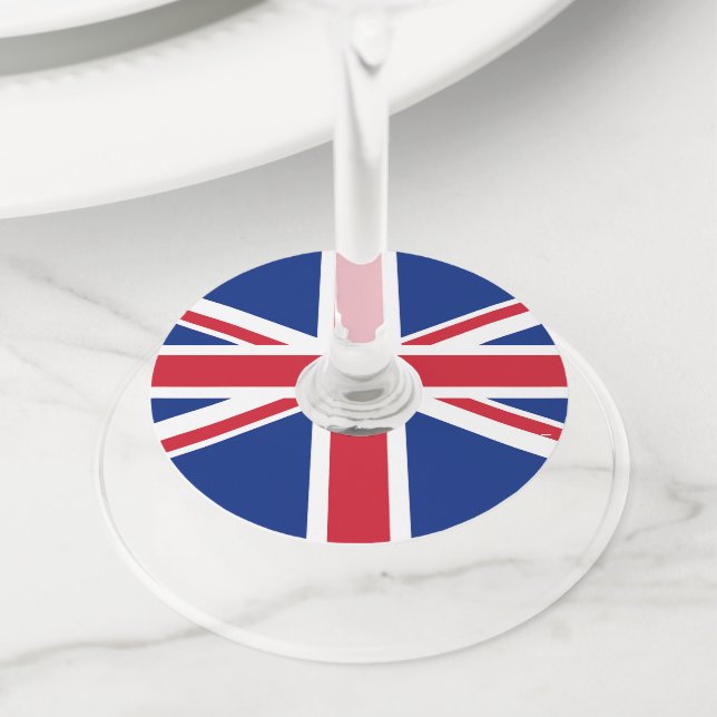 Etiqueta Para Taça De Vinho Bandeira do Reino Unido (Close Up)
