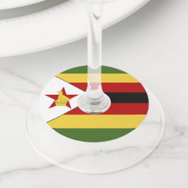 Etiqueta Para Taça De Vinho Bandeira do Zimbabué
