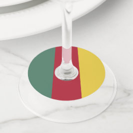 Etiqueta Para Taça De Vinho Bandeira dos Camarões